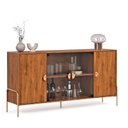 Ver imagem 2 de Aparador Buffet Sala Esmeralda 160cm com Portas de Vidro Rede Móveis