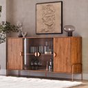 Ver imagem 3 de Aparador Buffet Sala Esmeralda 160cm com Portas de Vidro Rede Móveis