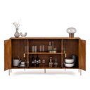 Ver imagem 5 de Aparador Buffet Sala Esmeralda 160cm com Portas de Vidro Rede Móveis