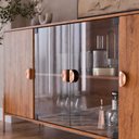 Ver imagem 4 de Aparador Buffet Sala Esmeralda 160cm com Portas de Vidro Rede Móveis