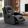 Poltrona do Papai Sala de Estar Giratória Reclinável Manual Austin Aquecimento Massagem Pu Preta G31 - 1