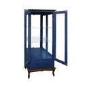 Ver imagem 3 de Cristaleira Rústica 2 Portas Espelho 1 Gaveta Pés Luiz Xv - Azul Bic com Tampo e Base Imbuia Glazer
