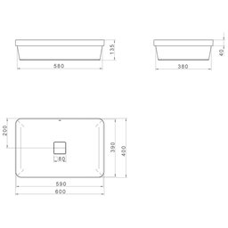 Cuba Sobrepor Deca Slim Retangular 60cm Branco L.23060.17 - 4