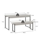 Ver imagem 4 de Mesa de Jantar com 2 Bancos Estilo Industrial Tub  Branco Chess / Est.preta