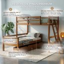Ver imagem 5 de Cama Beliche L Solteiro Madeira Macica 2 Gavetoes:Castanho Claro