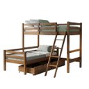 Ver mais imagens de Cama Beliche L Solteiro Madeira Macica 2 Gavetoes:Castanho Claro