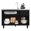 Ver imagem 4 de Balcão para Pia Canadá 3 Portas 1 Gaveta MDP e MDF 118cm Preto Milani Movelaria