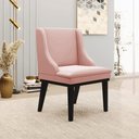 Ver imagem 2 de Kit 2 Cadeiras Decorativas Sala de Jantar Base Fixa de Madeira Firenze Veludo Rosê/Preto G19 - Gran