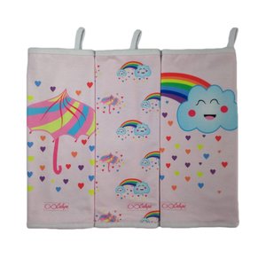 Kit 3 Paninhos de Boca Chuva de Benção com Prendedor de Chupeta