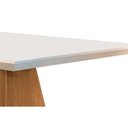 Ver imagem 7 de Mesa P/ Cozinha Luna C/ Tampo 180x90cm Flex Madeirado Vidro Canto Curvo - Imbuia/ripado 3d/off White