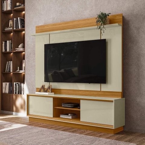Estante Siena 2 Portas 1 Prateleira Cumaru Opala 183cm Marrom Madetec