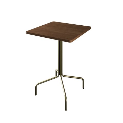Mesa Bistrô Quadrada Barcelona 80cm Marrom Nogueira