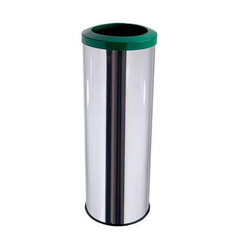 Lixeira Inox Aro Esmaltado 30 Litros Área Gourmet Cozinha Banheiro - Verde