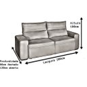 Ver imagem 4 de Sofá Retrátil e Reclinável Viena Bege 2,00M 3 Lugares Rec Estofados