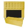 Kit Cabeceira + Calçadeira Baú Copenhague King Size 195cm Suede:amarelo - 1