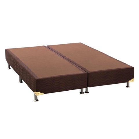 Cama Box Queen Ortobom Camurça Poliéster Marrom 158x198x42