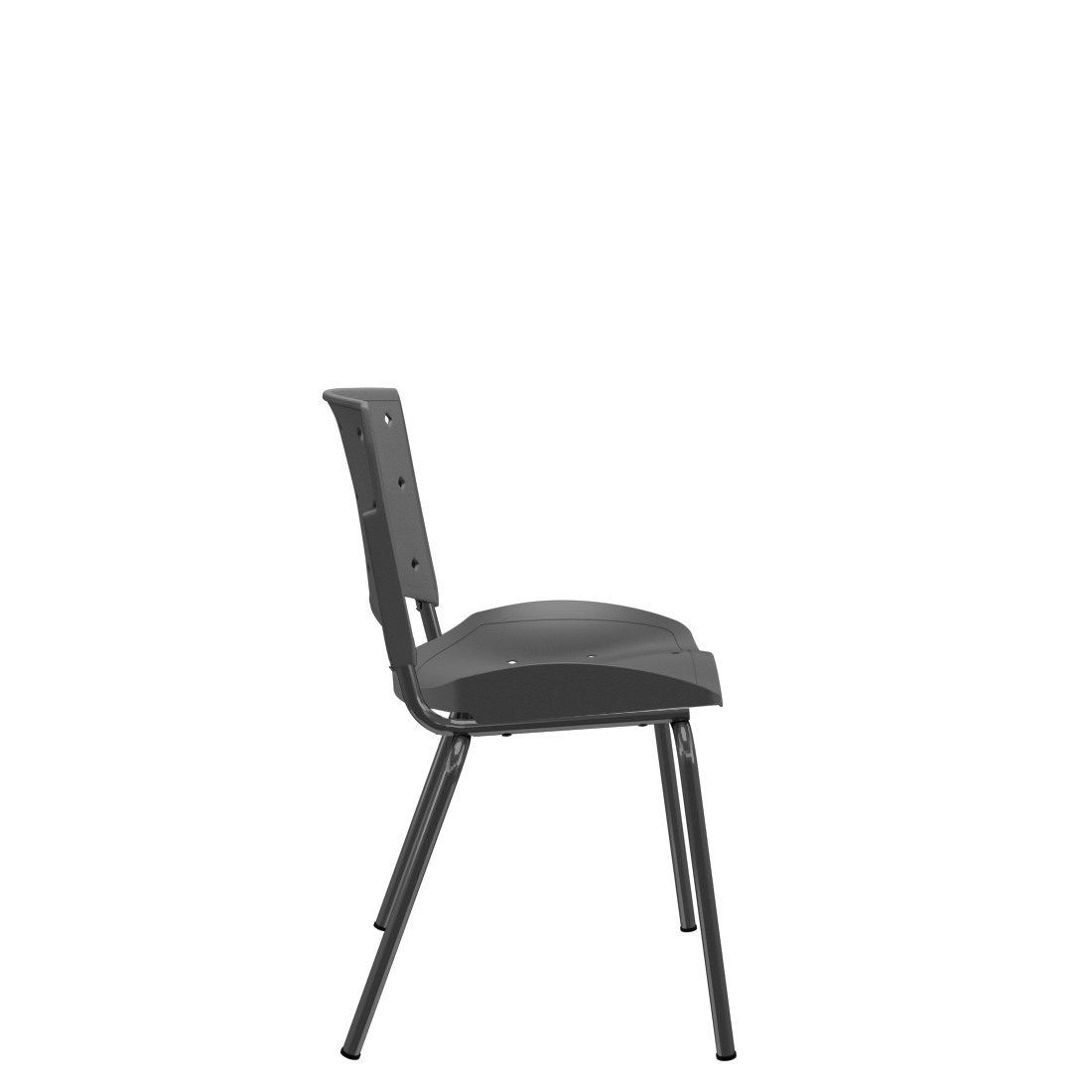 Kit 10 Cadeiras Fixas Ergoplax Secretária 4 Pés Slim Preta Plaxmetal - 3
