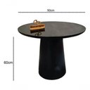 Ver imagem 3 de Mesa de Canto Cone Laqueado Redondo Vidro MDF 50cm Preto Decoraper