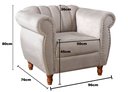 Ver imagem 4 de Poltrona Realeza Chesterfield Cadeira Vintage Decoração Retrô - Suede Bege Claro