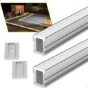 Ver imagem 1 de Perfil Led Embutir 21x25mm Ip65 2m | Alumínio Piso Solo Garagem | Vellar | Iluminação Externa/intern