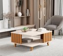 Ver imagem 3 de Mesa de Centro Ripado Açai Offwhite/nature - Rede Móveis