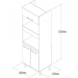 Cozinha Compacta 4 Peças com 1 Bancada, 1 Paneleiro, 1 Armário Aéreo e 1 Balcão Gaia  - 9