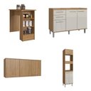 Ver imagem 2 de Cozinha Compacta 4 Peças com 1 Bancada, 1 Paneleiro, 1 Armário Aéreo e 1 Balcão Gaia 