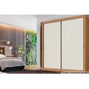 Ver imagem 1 de Guarda Roupa Casal 2 Portas de Correr e 4 Gavetas Zurique Amêndoa/off White - Europa