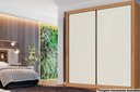Ver imagem 1 de Guarda Roupa Casal 2 Portas de Correr e 4 Gavetas Zurique Amêndoa/off White - Europa