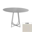 Ver imagem 1 de Mesa de Jantar Redonda 70cm Mh-5299 Madeira Laca Fosca Off White Base Off White