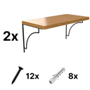 Ver imagem 3 de Kit 2 Prateleira Suspensa Mão Francesa Côncavo 30x60cm