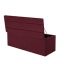 Ver imagem 2 de Calçadeira Baú Recamier Estofada Cama de Casal 140cm Argentina Suede Bordo- Mabe Magazine