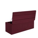 Ver imagem 3 de Calçadeira Baú Recamier Estofada Cama de Casal 140cm Argentina Suede Bordo- Mabe Magazine