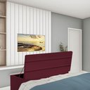 Ver imagem 1 de Calçadeira Baú Recamier Estofada Cama de Casal 140cm Argentina Suede Bordo- Mabe Magazine