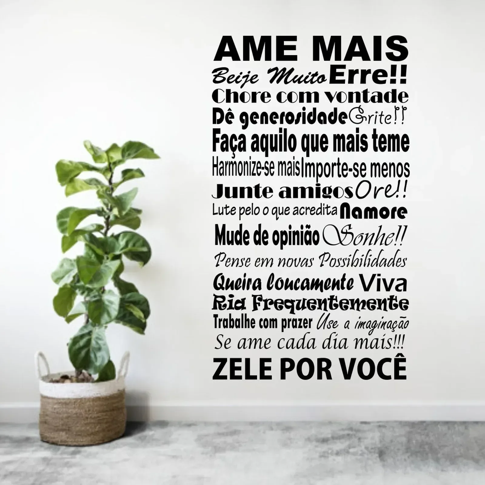 Adesivo Parede Ame Mais 58x100 Quarto Decoração