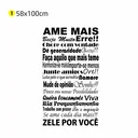 Ver imagem 2 de Adesivo Parede Ame Mais 58x100 Quarto Decoração