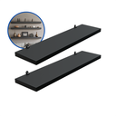 Ver imagem 2 de Kit 2 Prateleira Preta 40X10 + Suporte Flutuante Mdf Organizadora Decoração Cozinha Banheiro Sala