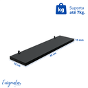 Ver imagem 4 de Kit 2 Prateleira Preta 40X10 + Suporte Flutuante Mdf Organizadora Decoração Cozinha Banheiro Sala