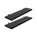 Ver imagem 1 de Kit 2 Prateleira Preta 40X10 + Suporte Flutuante Mdf Organizadora Decoração Cozinha Banheiro Sala