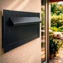 Ver imagem 1 de Caixa de Correio Frente Black Texturizada Corpo em Aço Embutir na Parede - Arkell