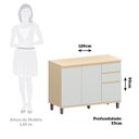 Ver imagem 5 de Balcão de Cozinha 120cm 3 Portas e 2 Gavetas com Tampo Aura Luciane Móveis