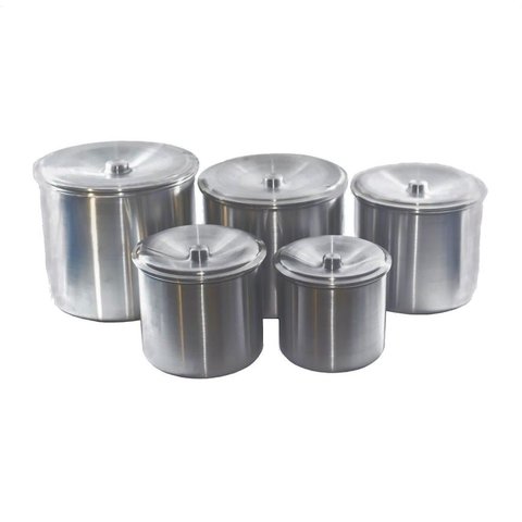 Kit Jogo Porta Mantimentos Lata Alumínio Fosco 5 Peças