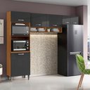 Ver imagem 1 de Cozinha Compacta Atenas com 6 Portas e 4 Nichos Cinamomo Grafite Aramóveis