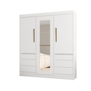 Ver imagem 2 de Guarda Roupa Branco com Espelho 3 Portas 6 Gavetas Miami