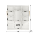 Ver imagem 3 de Guarda Roupa Branco com Espelho 3 Portas 6 Gavetas Miami