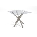 Ver imagem 1 de Mesa P- Cozinha Volga C- Tampo de Vidro Quadrado 90cm Niquel - Kappesberg