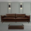 Ver imagem 2 de Sofá Decorativo 4 Lugares Sala de Estar 260cm Beaune Couro Café - Gran Belo