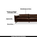 Ver imagem 4 de Sofá Decorativo 4 Lugares Sala de Estar 260cm Beaune Couro Café - Gran Belo