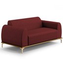 Ver imagem 1 de Sofá 3 Lugares para Sala de Estar Molino 180 Cm D02 Pés D'ouro Veludo Marsala C-278 - Lyam Decor