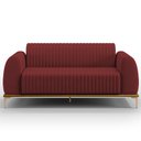 Ver imagem 3 de Sofá 3 Lugares para Sala de Estar Molino 180 Cm D02 Pés D'ouro Veludo Marsala C-278 - Lyam Decor
